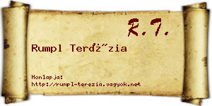 Rumpl Terézia névjegykártya